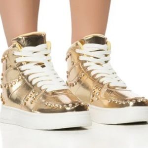 Gold sneakers
